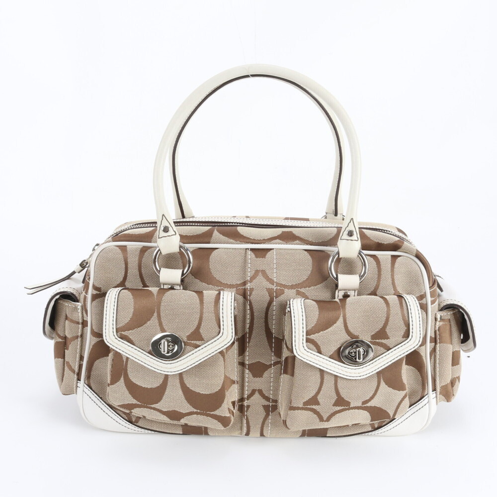 Coach 6232 Signature Turnlock Leather Tote Bag Mini Boston Shoulder for Women